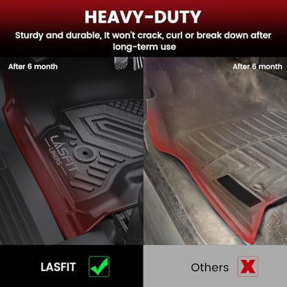 LASFIT Floor Mats & Cargo Liner 2015-2020 & Only 7/8 Seats (Not for 9 Seats) for Chevrolet Chevy Tahoe/GMC Yukon(Only Yukon, Not Fit Yukon XL), All Weather TPE Custom Fit Car Floor Liners - size: Floor Mats for Tahoe/Yukon/Escalade 2015-2020