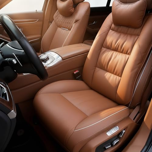 CORRIDOR Genuine Leather Seat Cushion for Car - Handmade - Relieve Hip, Pressure and Sciatica Pain - Ideal for Lower Back Pain - for Office Chair and Car Seat (Red Flag Brown, Backrest) - color: Red Flag Brown, size: Backrest