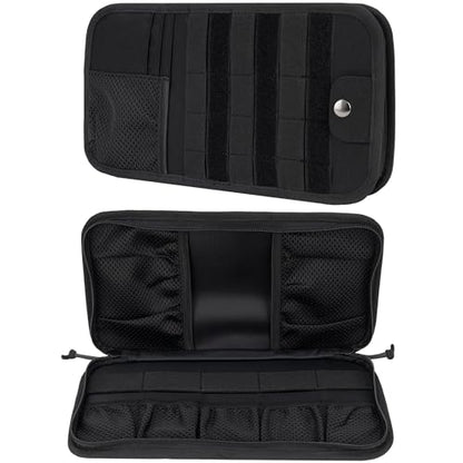 TACNEX Tactical Visor Organizer MOLLE Panel with Zipper Storage Pouch & Sunglasses Holder Car Essentials EDC Gear Tool Pack Vehicle Accessories for Truck Pickup Van SUV ORV (Sun Visor Organizer)