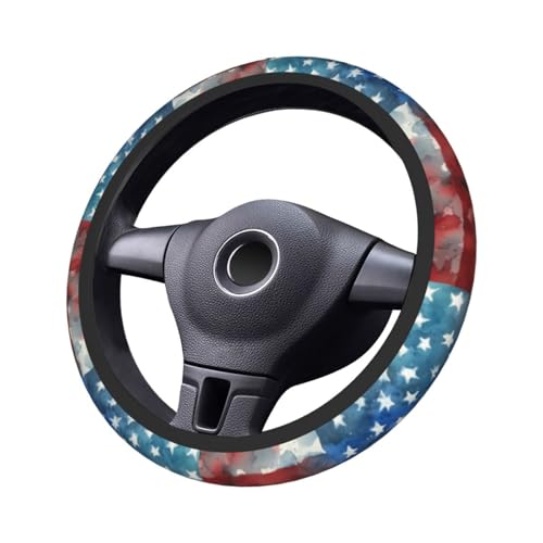 4th of July Flag Steering Wheel Covers Non Slip Neoprene Universal 15 Inch Steering Wheel Protector Car Cover for Men Women - color: 4th Of July Flag