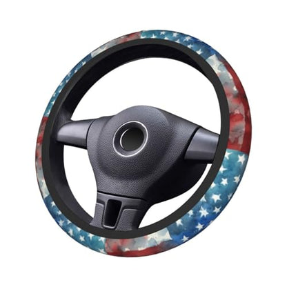4th of July Flag Steering Wheel Covers Non Slip Neoprene Universal 15 Inch Steering Wheel Protector Car Cover for Men Women - color: 4th Of July Flag