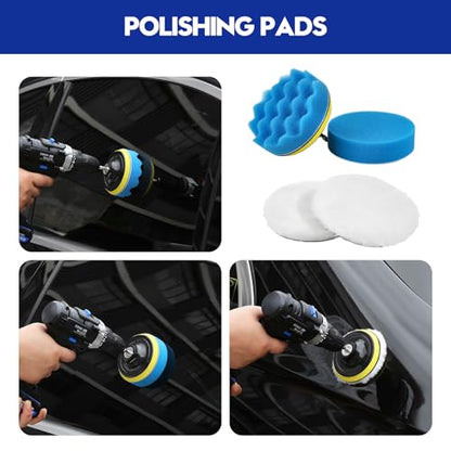 Qydipclin 45Pcs Car Detailing Kit, Car Detailing Brush Set, Car Wash Cleaning Kit, Car Detailing Brushes, Professional Car Care Kit for Interior Exterior Wheels, Blue - size: 45pcs