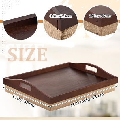 Tioncy 1 Piece Bamboo Lap Tray with Detachable Pillow 16.9'' x 13'' Lap TV Trays Desk with Handles for Adults Eating in Recliner Breakfast Housewarming Gift (Walnut Brown) - color: Walnut Brown