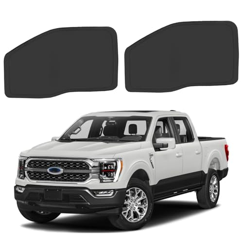 Front Side Window Sun Shade for 2021-2025 Fo-rd F150 Accessories 2Dr 4Dr Pickup, Foldable Window Sunshade Sun Visor Protector for F150, Side Window Shades Sun Shield Blocks UV Rays Heat - size: Silver & Black-fit 2021-2025 Ford F150