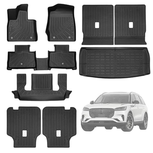 9 PCS Full Set Mats Compatible with 2020-2025 2026 Lincoln Aviator, Floor Mats+Trunk Mats+Backrest Mats (9 PCS) - size: For 2020-2026 Lincoln Aviator Full Set Mats
