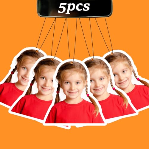 Custom Air Fresheners with Picture - Car Scents Air Freshener Personalized Air Freshener for Car with Photo Text Logo, Hanging Ornaments for Rear View Mirror (5pcs-Crop) - color: 5 Pcs - Crop