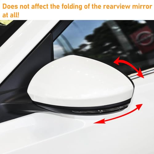 Moonlinks Compatible with Nissan Sentra 2020 2021 2022 2023 2024 Side Mirror Cover Replacement, Pearl White Left Driver Side Clip-on Mirror Cap for Sentra S/SR/SV/Sense/Advance/Exclusive - color: Left Pearl White