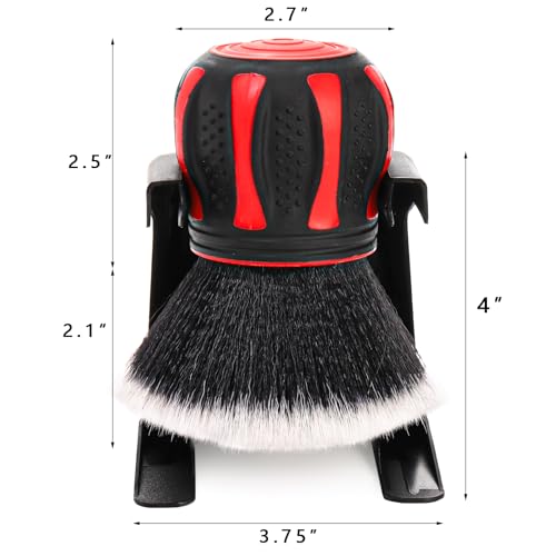 Yesland Car Detailing Brush, Ultra Soft Auto Interior Dusting Brush, Handle XL Synthetic Brush with Storage Rack, for Dashboard Air Conditioner Vents Leather, Vehicles Scratch Free