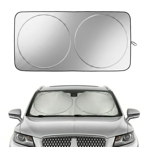 Windshield Sun Shade for Cadillac SRX 2010-2025 & Lincoln MKC 2015-2019 / MKX 2007-2018, Front Windshield Sunshade with Full Coverage Reflective Polyester Material Blocks Heat & Sunlight - size: for Lincoln MKC 2015 - 2019, MKX 2007-2018