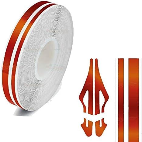 Roll Vinyl Pinstriping Racing Stripes Pinstripe Chrome Line Tape Decal Sticker Auto Pinstripe Tape,Automotive Pinstriping Tape 32ft,Vinyl Pinstripe Tape (Orange Chrome 1/2) - color: Orange Chrome 1/2 Double Line