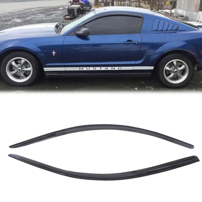 2pcs Original Shatterproof Outside Mount Style Sun Rain Guard Durable Side Window Wind Deflectors Dark Smoke Vent Window Visors Compatible with Ford 2015-2024 Mustang 92359 - size: for 15-24 Mustang 2pcs