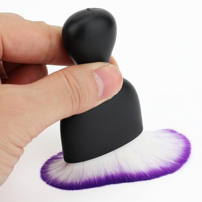 Car Detailing Brush, Soft Bristle Cleaning Brush, Scratch-Free Auto Duster Tool for Dashboard, Air Vents, Leather & Interior Cleaning (Black&Purple) - color: Black&Purple