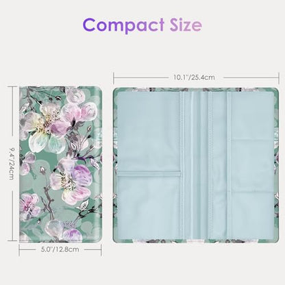 Car Registration and Insurance Holder，Colour Patterns Men Women Car License Document Registration and Insurance Card Holder - color: Green Flower