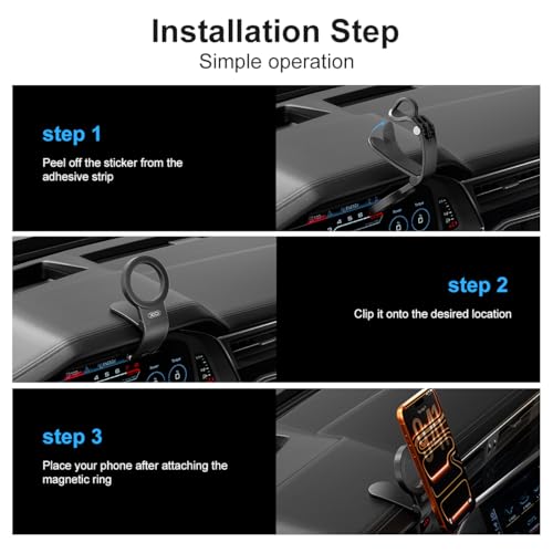 Magnetic Phone Holder for Car,Strong Non-Slip Car Phone Mount, Hands-Free Navigation for Car,Phone Holder for Car/Desk, Compatible with iPhone/Samsung and All Smartphones