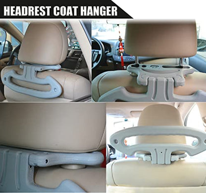 3 in 1 Car Coat Hanger Headrest Coat Hanger (Gray) - color: Gray