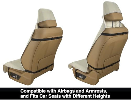 VSHIELD Waterproof Neoprene Car Seat Cover, Sweatproof Non-Slip Seat Protector, Universal Fit for Front Bucket or Rear Bench Seat of Cars, SUVs, Vans, Trucks, Compatible with Airbags and Armrests - color: Khaki