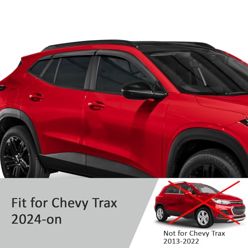 Voron Glass Tape-on Extra Durable Rain Guards for Chevrolet (Chevy) Trax 2024-2026, Window Deflectors, Vent Window Visors, 6 Pieces - 100907