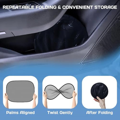 Car Window Shades for Baby, 4PCS 20"x12" Static Cling Window Shade, Window Covers for Side Front Back Windows, Blocks UV, Universal Fit, Pop Open Design - size: 4pcs Universal Car Side Shades