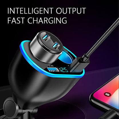 2026 New Upgrade 5 Port Cigarette Lighter Splitter,QC3.0&PD 20W Super Fast Car Charger with Dual Cigarette Lighter Plug with LED Voltmeter Compatible with iPhone 14 Pro iPad Dash Cam GPS (PD+QC+2.4A) - color: PD+QC+2.4A