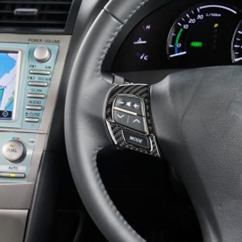 Carbon Fiber Car Button Frame Cover Trim Compatible with Toyota Camry 2007 2008 2009 2010 2011, Car Panel Protection Frame Trim Decoration Accessories (Type A) - color: Black 12