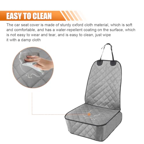 ZIMISI Dog Car Seat Cover, Waterproof & Scratch Proof Car Seat Protector with Side Flaps, Nonslip Front Car Seat Covers with Safety Belt, Universal Dog Mat for Cars, SUVs, Trucks (Grey) - color: Grey