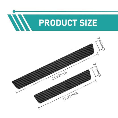 4 PCS Car Door Sill Protector, 3D Carbon Fiber Anti-Scratch Auto Threshold Cover Strips, Waterpoof Welcome Pedal Protection Sticker, Universal for Cars, Trucks, SUVs (Black)
