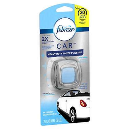 Febreze Air Freshener, Car Vent Clip Air Freshener, Heavy Duty Air Freshener, Crisp Clean Air Freshener - size: 1 count (Pack of 1)