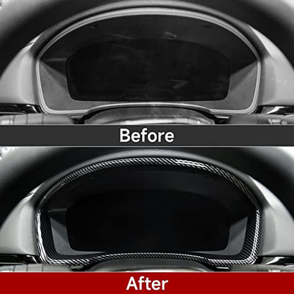 Car Dashboard Cover Trim Frame Decals for 2022 2023 2024 2025 Honda Civic 11th Gen Accessories ABS Carbon Fiber Interior Stickers - color: Dashboard Cover
