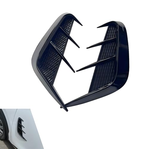 2 PCS Side Vent Trim, Fashion Style Car Fender Sticker, Self-Adhesive Sporty Spoiler Decorative Decal, Anti-Collision Side Mudguard Air Wing Vent Trim, Universal Accessories for Cars (Black) - color: Black