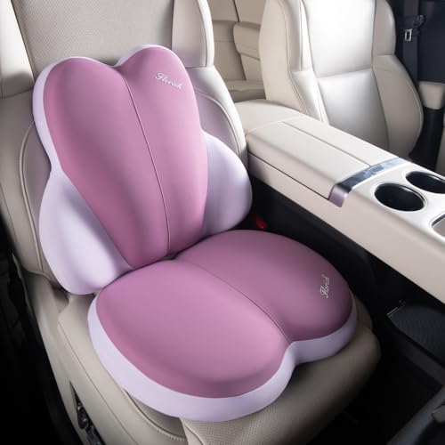 FLORICH Car Seat Cushion and Back Support for Car Ultrathick Memory Foam Office Chair Cushions with Lumbar Support Pillow for Sciatica & Back & Tailbone Pain Relief (Purple) - color: Purple, size: Cushion+lumbar