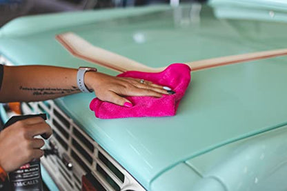 The Rag Company - Premium FTW Microfiber Cleaning Towels for Glass, Windows, Mirrors, Polished Surfaces - Streak-Free, Scratchless, 16" x16”, Pink, 3-Pack - color: Pink