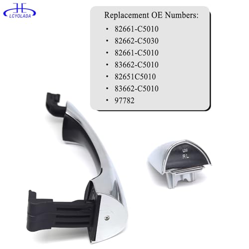 Set of 4 Chrome Exterior Door Handles w/Cover for Kia Sorento 2016-2020, Replaces 82651C5010 82651-C5010 83652-C5010 - wo/Smart Key Entry - size: 4 Pcs Front & Rear