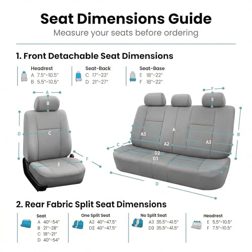 FH Group Automotive Full Set Car Seat Covers Cosmopolitan Flat Cloth, (Airbag Compatible & Split Bench) with Gift- Universal Fit for Cars, Trucks, and SUVS (Beige) - color: BEIGE, size: FULLSET