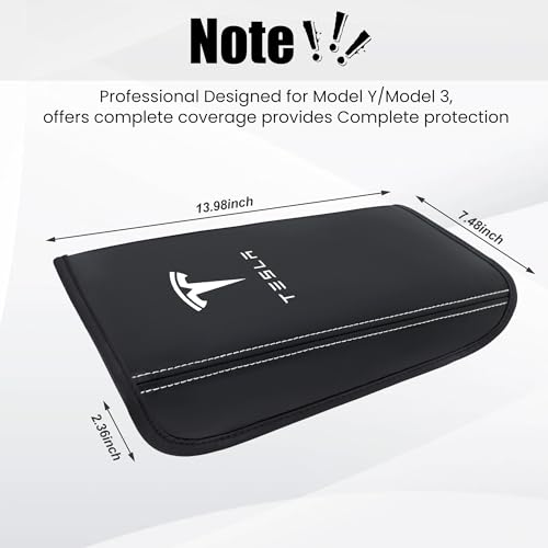 Car Middle Center Console Cover for Tesla Model 3/ Model 3 Highland/Model Y/Y Juniper/YL Accessories Waterproof Middle Arm Rest Cover,Scratch-Resistant Protector Pad