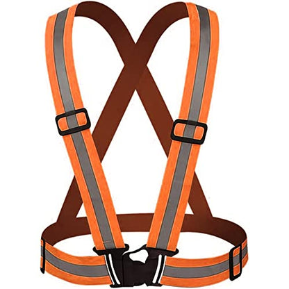 Reflective Vest with Hi Vis Bands Fully Adjustable & Multi-Purpose: Running, Cycling, Motorcycle Safety Dog Walking High Visibility Neon Orange 1PCS