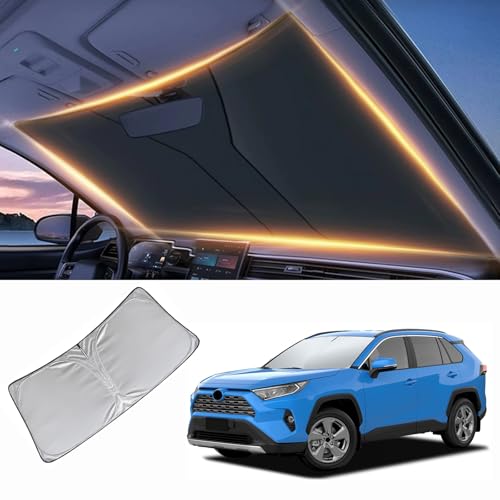 Windshield Sun Shade for Toyota RAV4 Front Window Shades Cover for 2010-2024 2025 2026 RAV4 Windshield Sun Visor Protector Car Accessories - size: for Toyota RAV4 2010-2026