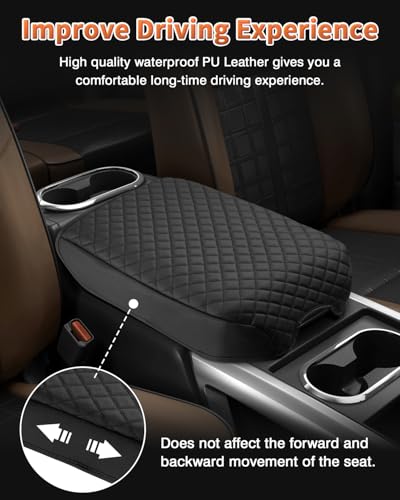 Shademax Center Console Cover for Nissan Titan 2016-2024 Accessories Armrest Cover Cushion Pad Leather Middle Console Cover Car Armrest Seat Box Console Lids Protector (Only for Bucket Seat Console) - size: Size for Nissan Titan 2016-2024
