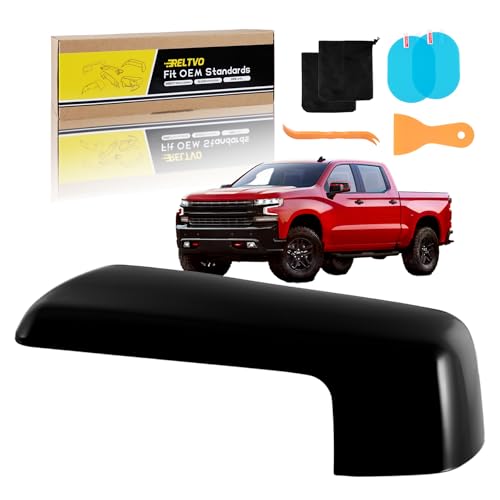 Black Driver Side Mirror Cap Replacement for 2019 2020 2021 2022 2023 2024 2025 Chevy Silverado 1500 & GMC Sierra 1500,Precision Fit Replacement Side CapsLeft (Black Left) - color: Black, size: Left Driver Side