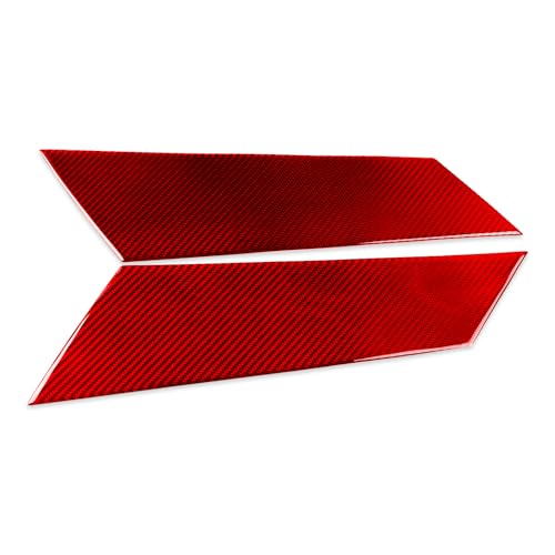 Real Red Carbon Fiber Car Rear Row Window Side Panel Anti-Scratch Soft Sticker Auto Exterior Trim Compatible with Ford Explorer(U625) XLT/Limited/ST/Platinum/Platinum Hybrid 2020 2021 2022 2023 - color: D-pillar