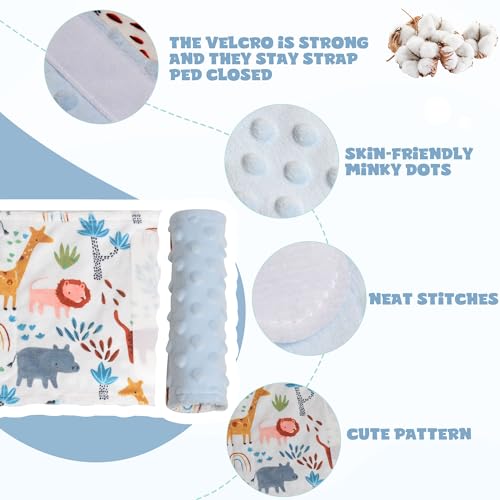 Car Seat Strap Covers for Babies Soft Car Seat Belt Covers, Mink Car Seat Straps Shoulder Pads for Boys and Girls, Blue - color: Blue