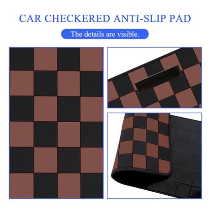Wuyaoyao 2PCS Car Dashboard Anti Slip Mat, 12.2"×8.3" Non-Slip Dashboard Sticky Pad, PVC Car Dash Gripping Mat, Multifunctional Auto Grip Mat for Phones Sunglasses Keys Electronic Devices (Brown) - color: Brown