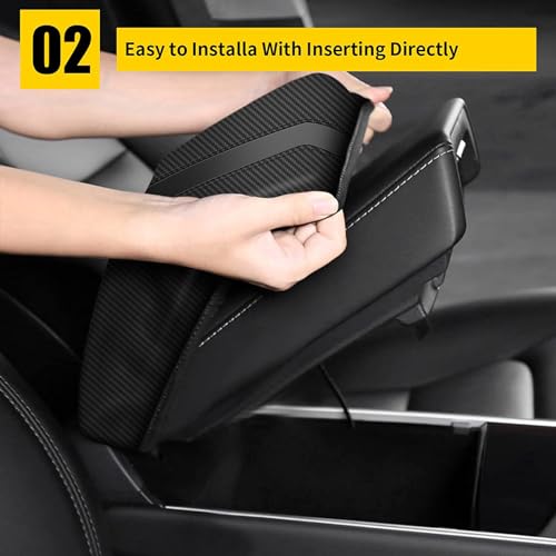 AOMSAZTO Black Carbon Fiber Armrest Heightening Pad for 2011 2012 2013 2014 2015 2016 2017 2018 2019 Ford Explorer - color: Carbon Fiber