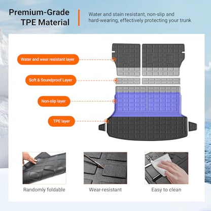 powoq Cargo Mat Compatible with 2019-2024 Subaru Forester Trunk Mat Cargo Liner Back Seat Protector TPE Replacement for 2019-2021 2022 2023 2024 Subaru Forester Accessories (Trunk Mat+Backrest Mats) - size: Compatible With Subaru Forester | 2019-2024