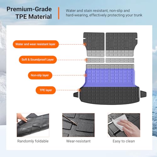 powoq Cargo Mat Compatible with 2019-2024 Subaru Forester Trunk Mat Cargo Liner Back Seat Protector TPE Replacement for 2019-2021 2022 2023 2024 Subaru Forester Accessories (Trunk Mat+Backrest Mats) - size: Compatible With Subaru Forester | 2019-2024