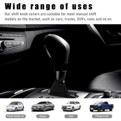 povtii Car Shift Boot Cover, Waterproof Canvas Fabric Manual Automatic Shift Knob Boot Dust Cover, Gear Gaiter Cover Auto Shift Boot Sleeve Protector, Universal Car Accessories (Black) - color: Black
