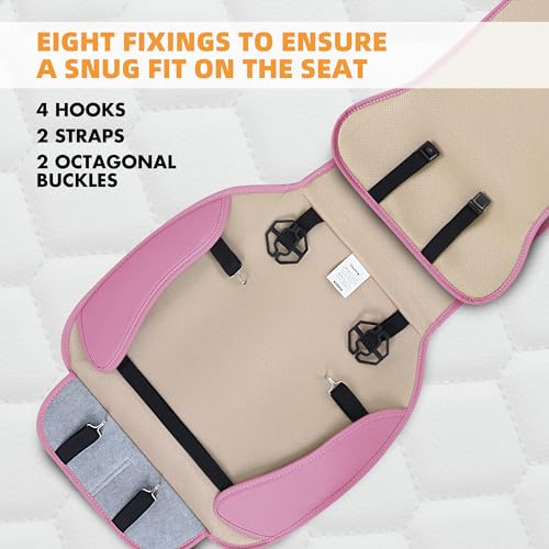 Elantrip 2PCS Front Car Seat Covers Pink Leather Auto for Women Airbag Compatible Diamond Pattern PU Seat Cover Universal Fitness - color: Pink, size: Front Set