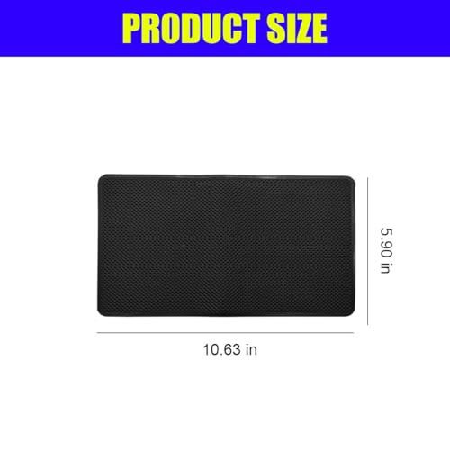 Car Dashboard Anti-Slip Silicone Pad, 10'' x 6'' Black Grid Sticky Adhesive Mat, Car Grasping Pad, Multifunctional Gripping Mat for Phones, Keys, Sunglasses, Coin, Electronic Devices (27×15 CM) - size: 10.6'' x 5.9''
