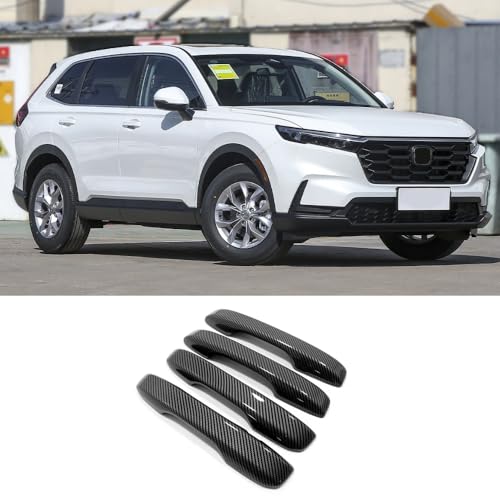 Car Accessories Exterior Door Handle Cover Trim Without Smart Holes Compatible with Honda CR-V CRV 2023 2024 2025 2026 (Carbon Fiber Style) 4PCS ABS - color: Carbon Fiber Style