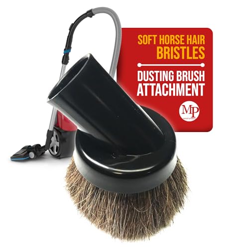 MP Maresh Products Household Cleaning Vacuum Brush Attachment - Horse Hair Vacuum Cleaner Accessories, Soft, Dust Floor Brush, Compatible with Shop Vac 1-1/4" Vacuum Cleaners for Hard Surfaces - Black