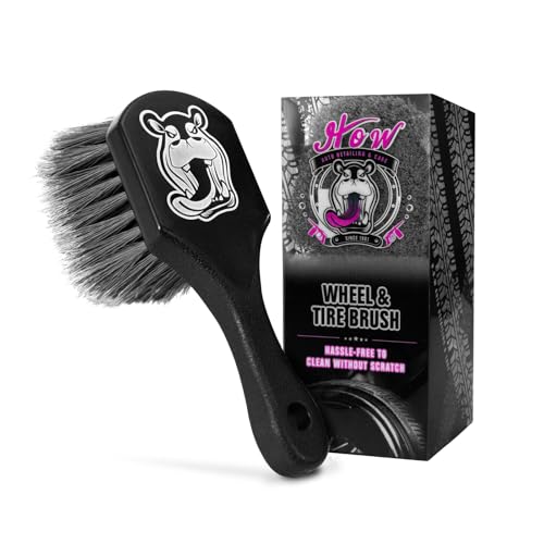 H.O.W Tire Cleaning Brush,Wheelie All Exterior Surface and Wheel Brush (Safe for Cars, Trucks, SUVs, RVs, Motorcycles, & More)